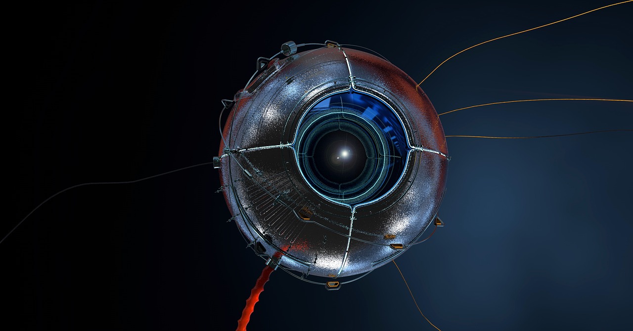 satellite, eye, watch, optics, space, technology, monitoring, espionage, spy, science fiction, space travel, stars, 3d model, satellite, spy, spy, spy, spy, spy